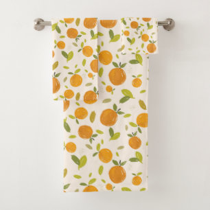 Cute Peach Fruit Pattern Bath Towel Set