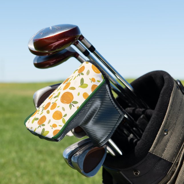 Cute Peach Fruit Pattern Golf Head Cover (In Situ)