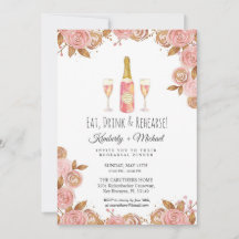 Cute Peach Pink Floral Rehersal Dinner Party