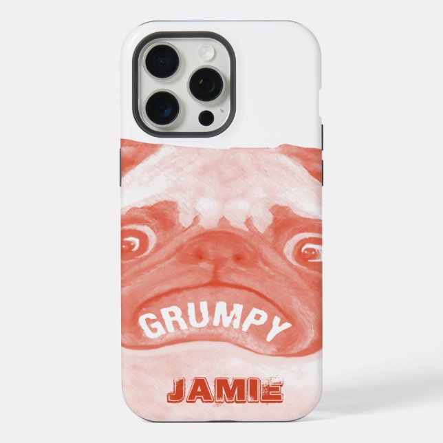 Cute Peachy Grumpy Puggy iPhone Case (Back)