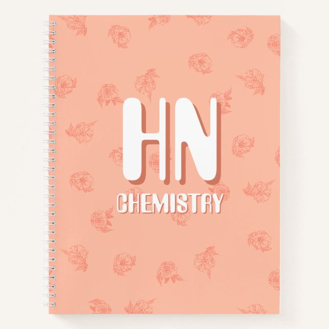 Cute Peachy Notebook with initials  (Front)
