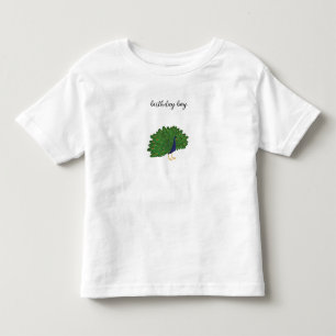 Cute Peacock Birthday Boy Toddler Kids T-shirt