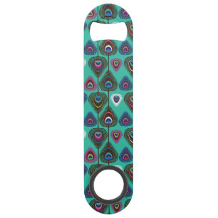 cute peacock feather pattern bar key
