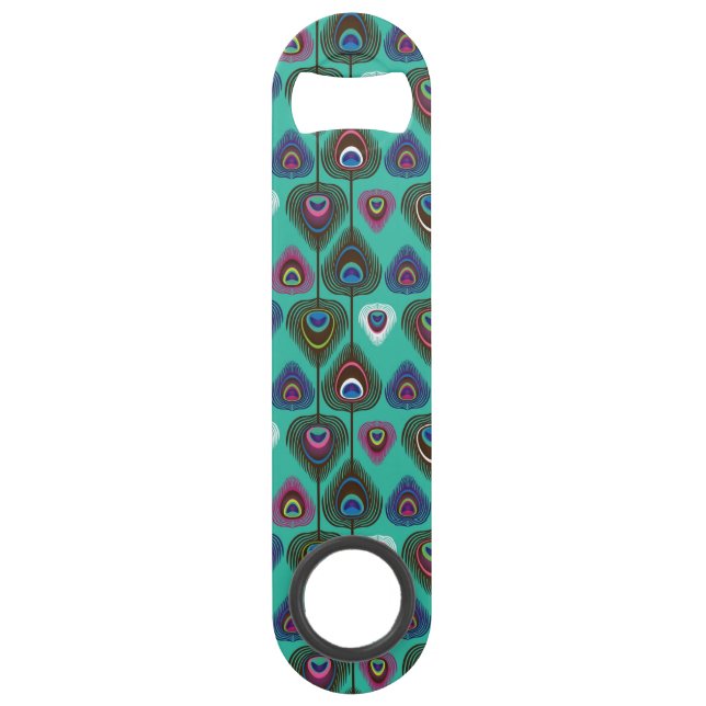 cute peacock feather pattern bar key (Front)