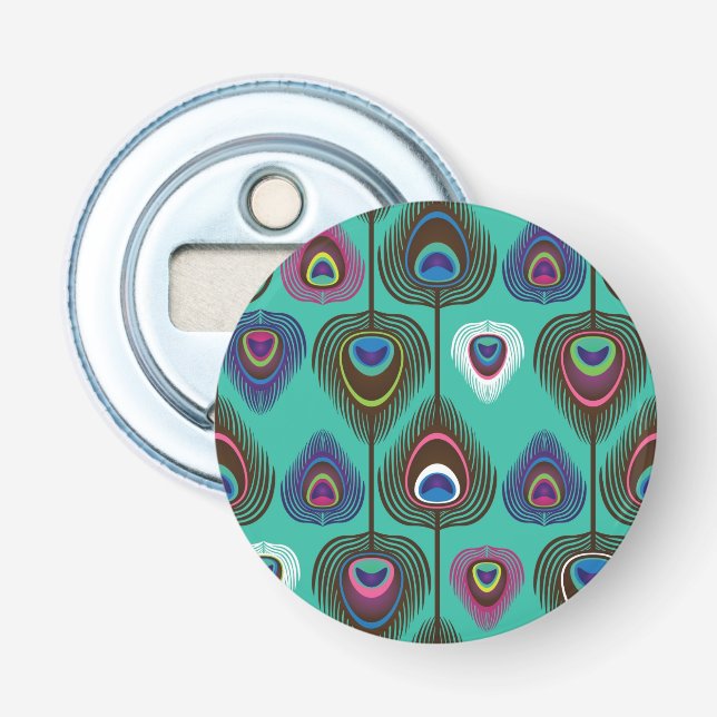 cute peacock feather pattern bottle opener (Front)