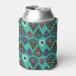 cute peacock feather pattern can cooler