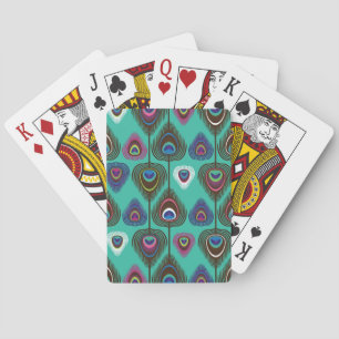 cute peacock feather pattern playing cards