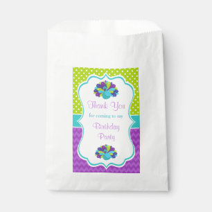Cute Peacock Green and Purple Favour Bag