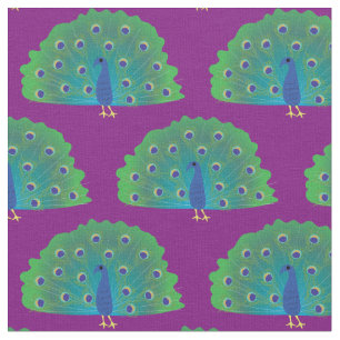 Cute Peacocks Colourful Kids Decor Fabric