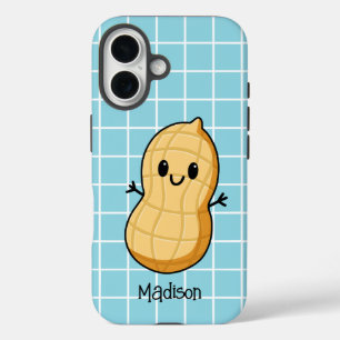 Cute Peanut Blue Personalized iPhone 16 Case