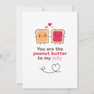 Cute Peanut Butter and Jelly Love Design Holiday Card