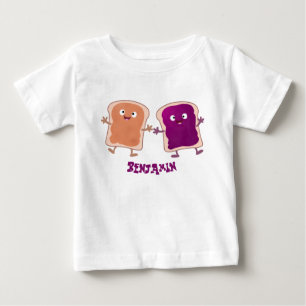 Cute peanut butter and jelly sandwich cartoon baby T-Shirt
