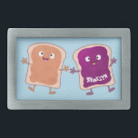 Cute peanut butter and jelly sandwich cartoon belt buckle<br><div class="desc">Best friends go together like peanut butter and jelly sandwiches! These cute slices of bread are drawn in happy cartoon style so you can spread the love!</div>