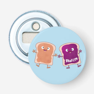 Cute peanut butter and jelly sandwich cartoon bottle opener