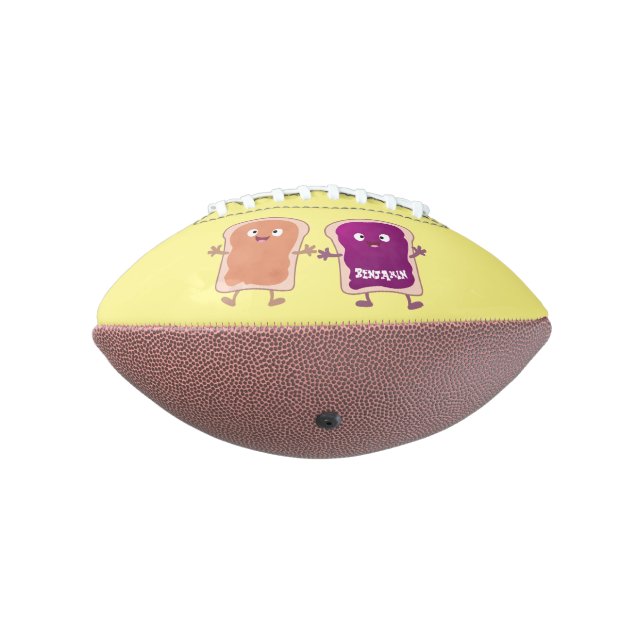 Cute peanut butter and jelly sandwich cartoon football (Rotated 270)