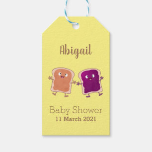 Cute peanut butter and jelly sandwich cartoon gift tags