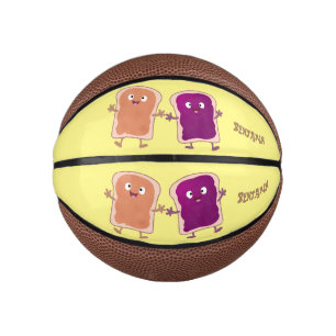 Cute peanut butter and jelly sandwich cartoon mini basketball