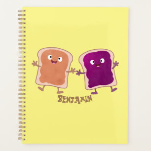 Cute peanut butter and jelly sandwich cartoon planner