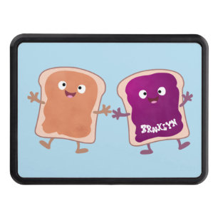 Cute peanut butter and jelly sandwich cartoon trailer hitch cover