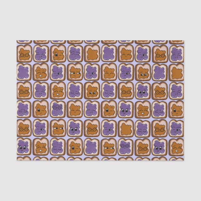 Cute Peanut Butter and Jelly Tissue Paper (Front)