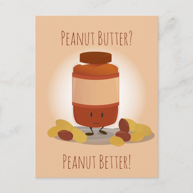 Cute Peanut Butter Jar | Postcard (Front)