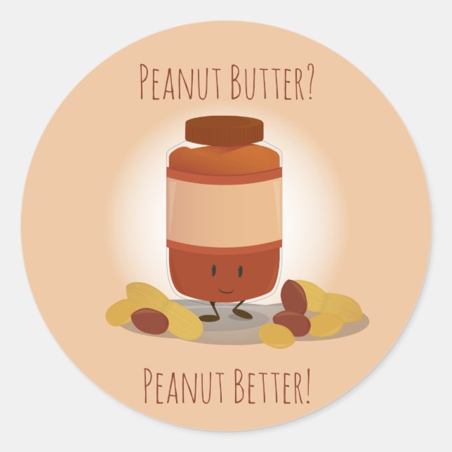 Cute Peanut Butter Jar | Sticker (Front)