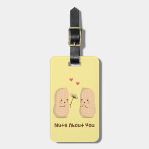 Cute Peanuts Nuts About You Pun Luggage Tag