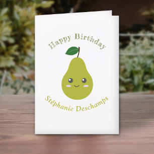 Cute Pear Birthday Card 