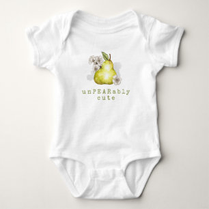 Cute Pear Fruit Pun Baby Bodysuit