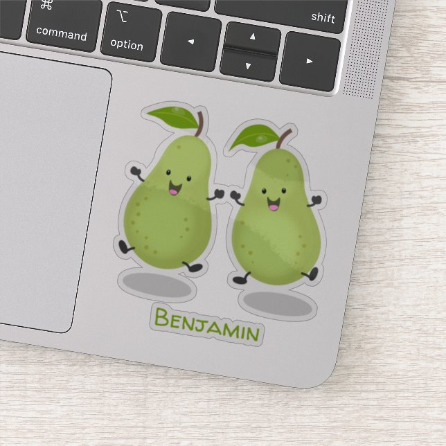 Cute pear pair cartoon illustration (Detail)