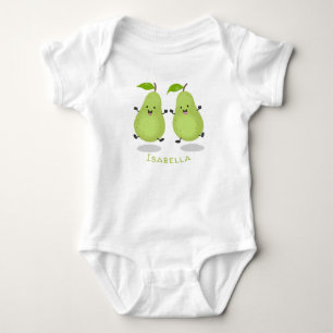 Cute pear pair cartoon illustration baby bodysuit