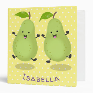Cute pear pair cartoon illustration binder