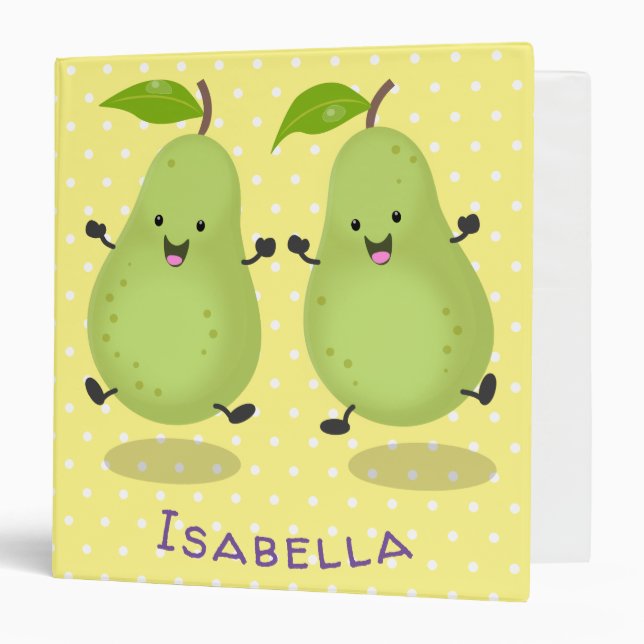 Cute pear pair cartoon illustration binder (Front/Inside)