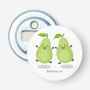 Cute pear pair cartoon illustration bottle opener