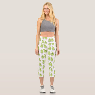 Cute pear pair cartoon illustration capri leggings