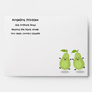 Cute pear pair cartoon illustration envelope