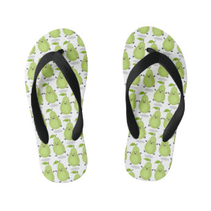 Cute pear pair cartoon illustration kid's flip flops