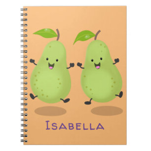 Cute pear pair cartoon illustration notebook