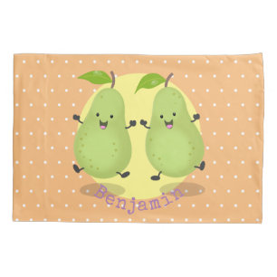 Cute pear pair cartoon illustration pillowcase