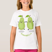 Cute pear pair cartoon illustration