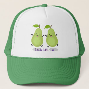 Cute pear pair cartoon illustration trucker hat