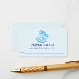 Cute Pearl Boy Baby Shower Diaper Raffle Ticket Enclosure Card
