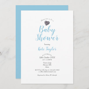 Cute Pebble Heart Baby Shower / Sprinkle Invitation