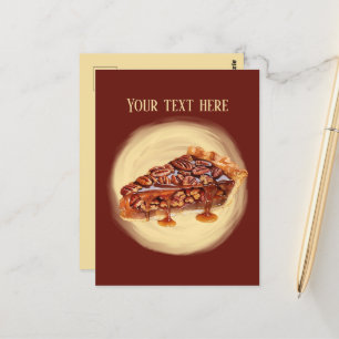 Cute pecan pie add message  postcard