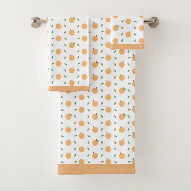 Cute pêches et Feuilles Motif (En situation)
