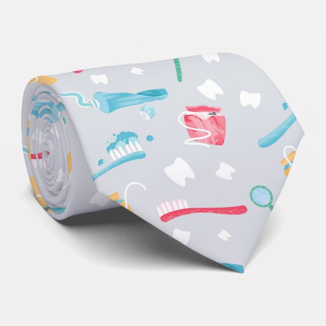 Cute Pediatric Dental Practice Dental Supplies Tie (Rolled)