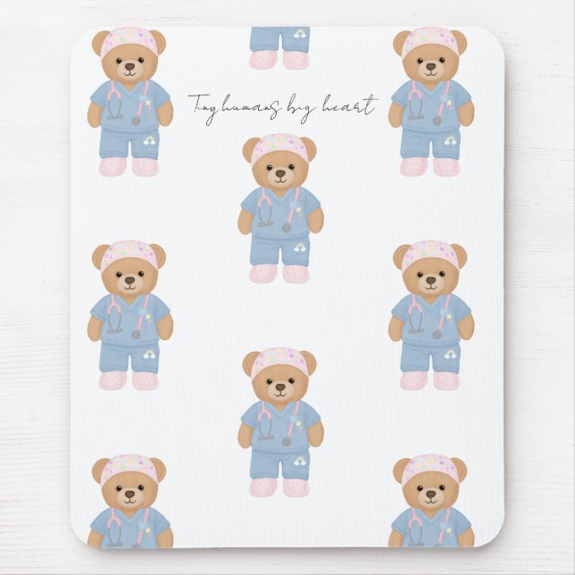 Cute Pediatric Nurse Mouse Pad (Front)