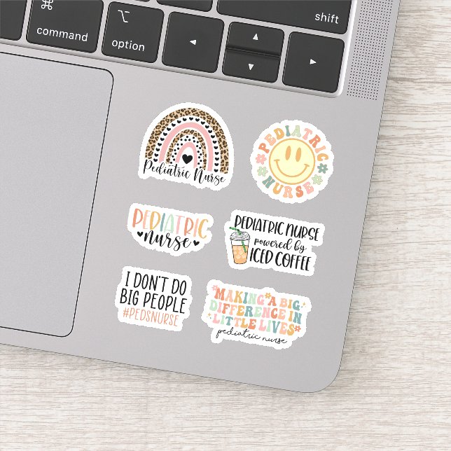 Cute Pediatric Nurse Sticker Pack, Peds Nursing (Detail)