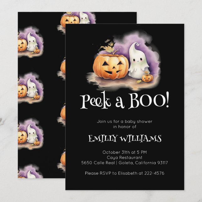 Cute Peek-A-Boo Baby Shower Invitation (Front/Back)
