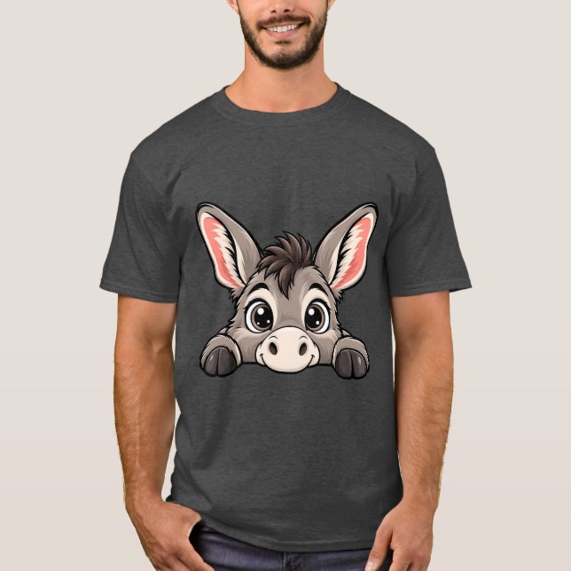 Cute Peekaboo Donkey T-Shirt (Front)